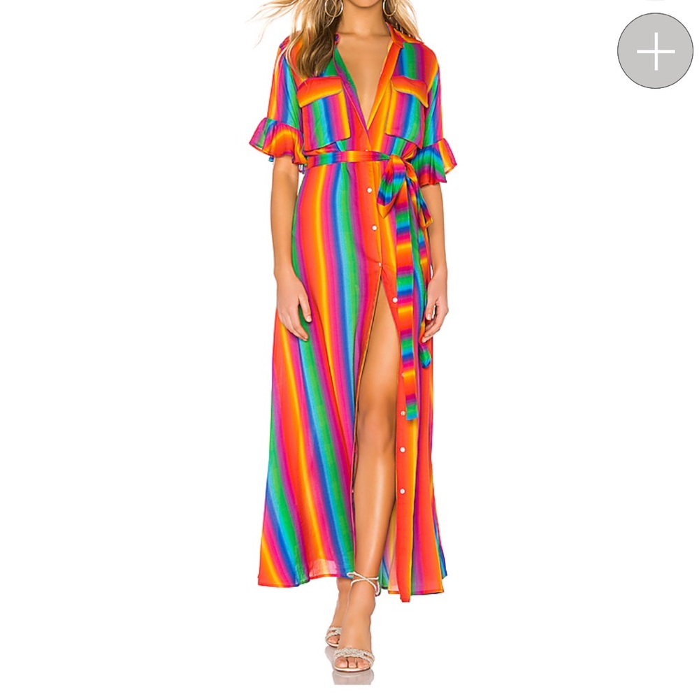 All Things Mochi Leilani Dress in Rainbow Size S